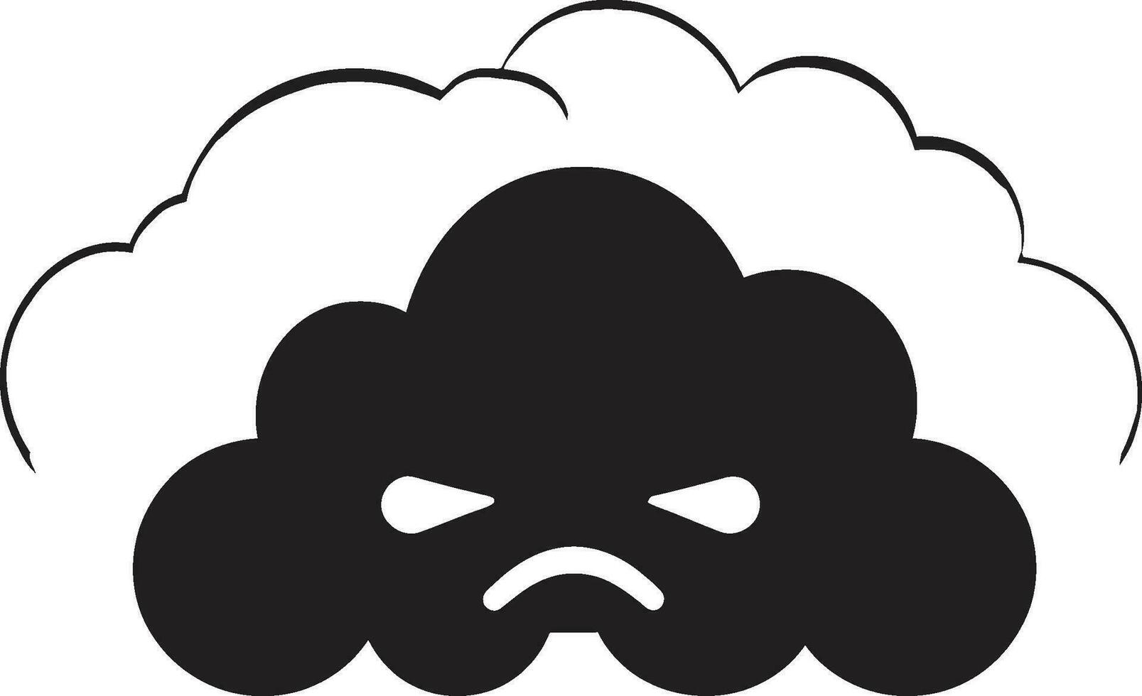 Raging Storm Angry Vector Cloud Emblem Turbulent Fury Black Cloud Character Logo