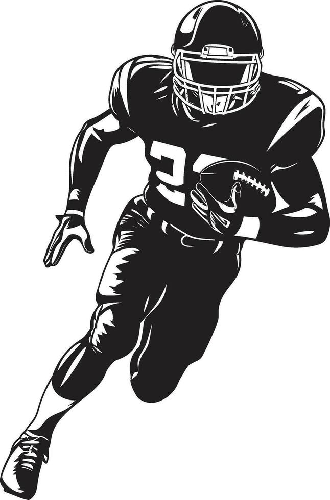 equipo líder negro fútbol americano jugador emblema dinámica ejecutante vector fútbol americano logo