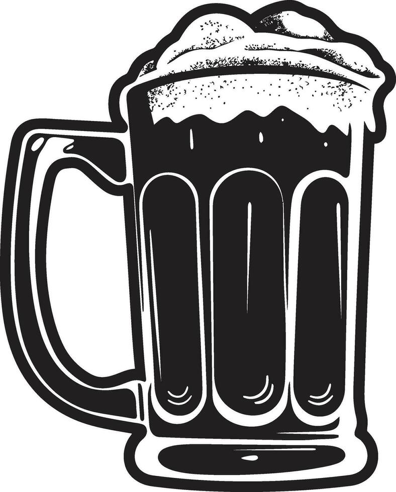 Crafty Lager Vector Mug Logo Design Frothy Pint Black Beer Glass Icon