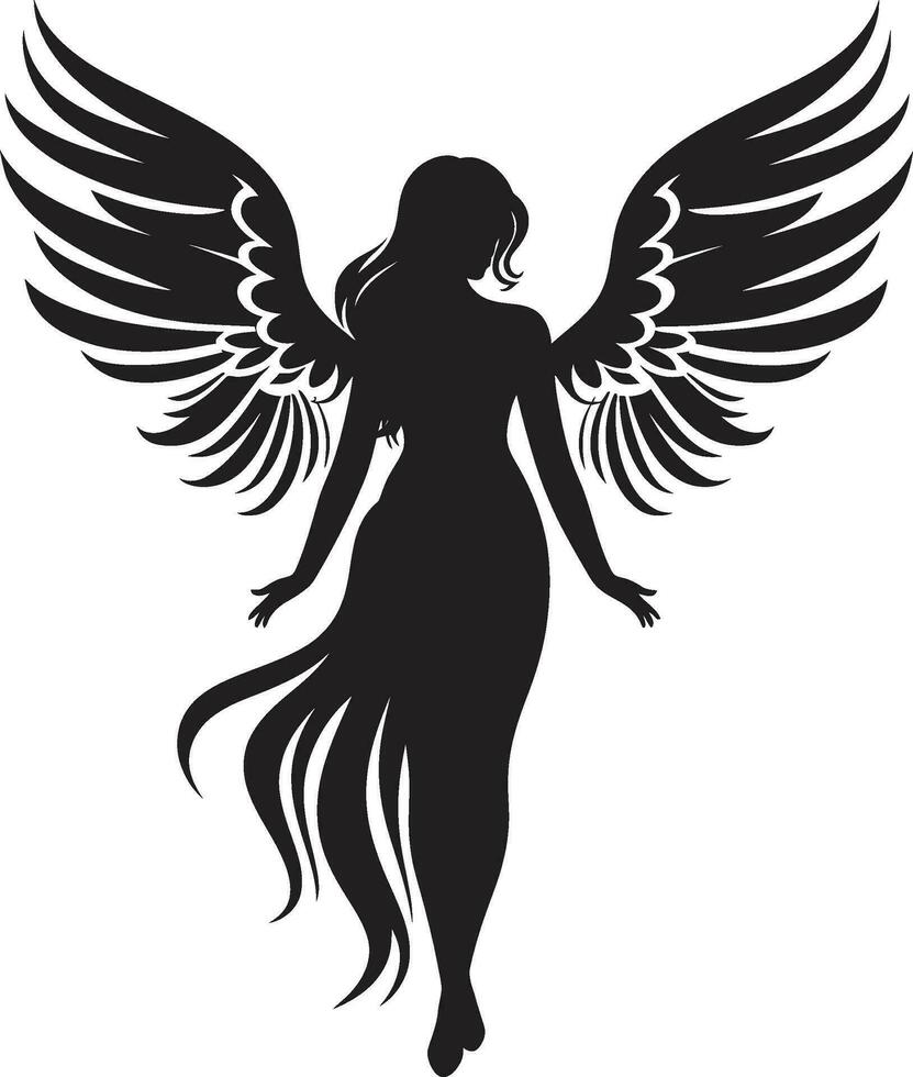 Ethereal Messenger Vector Winged Symbol Angelic Radiance Beautiful Wings Icon