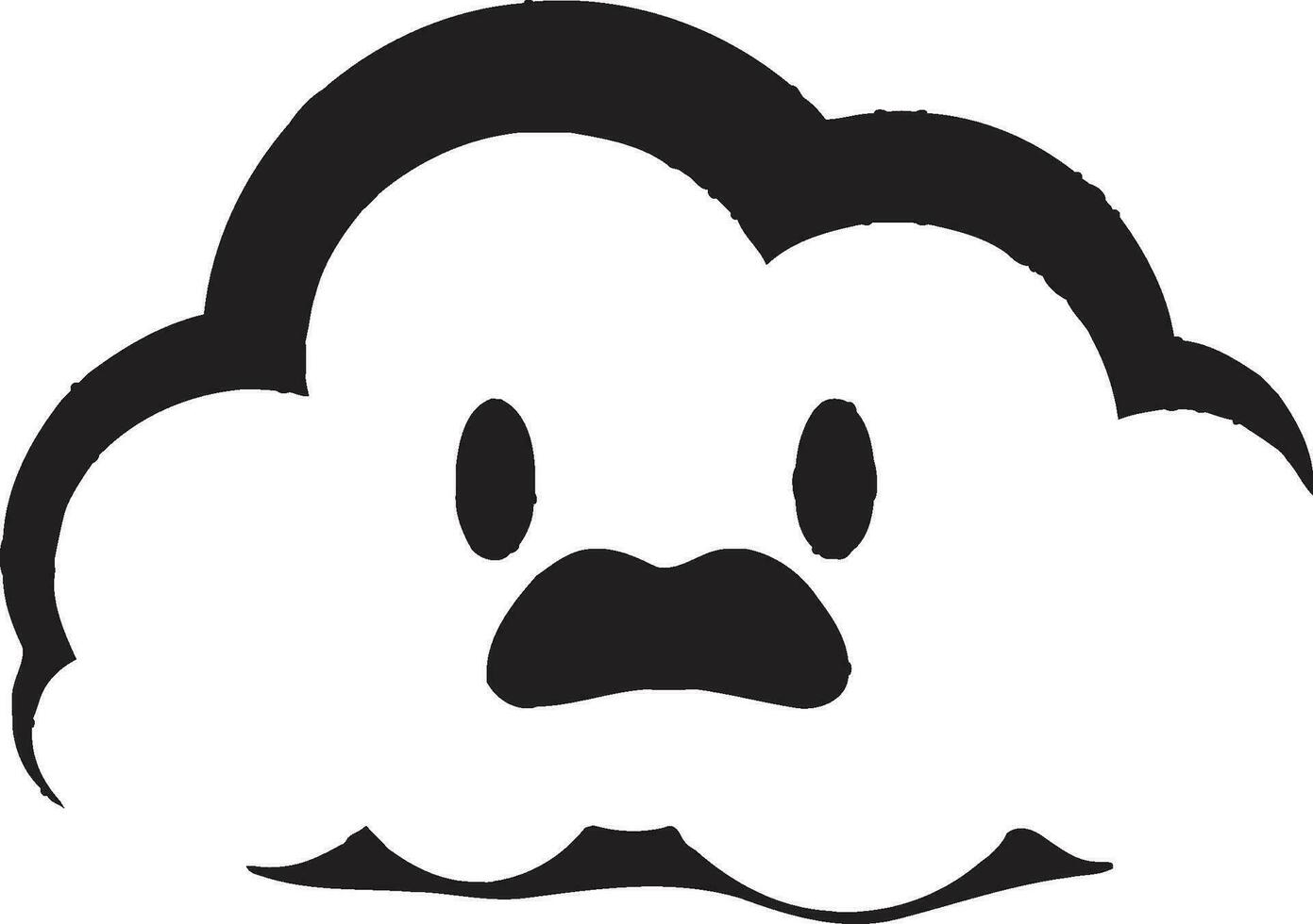 Stormy Wrath Vector Angry Cloud Emblem Raging Gale Angry Black Cartoon Cloud