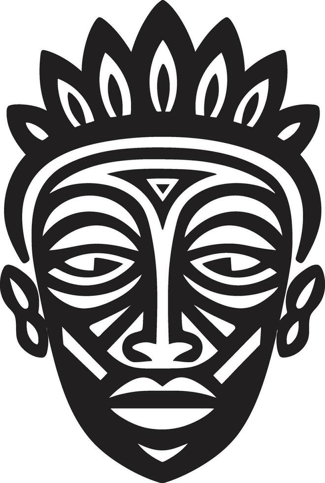 Ancient Echoes Iconic African Tribe Mask Logo Heritage Unveiled Vector Logo of Tribal Mask