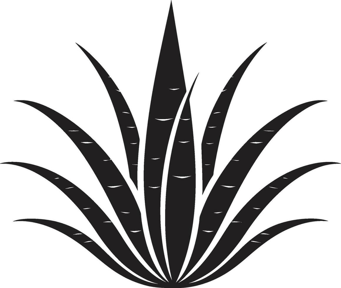 Organic Oasis Black Aloe Plant Logo Nature s Harmony Vector Aloe Vera Icon