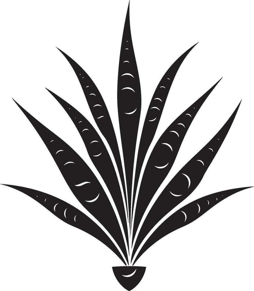 áloe resplandor vector negro planta emblema botánico armonía áloe vera negro logo icono