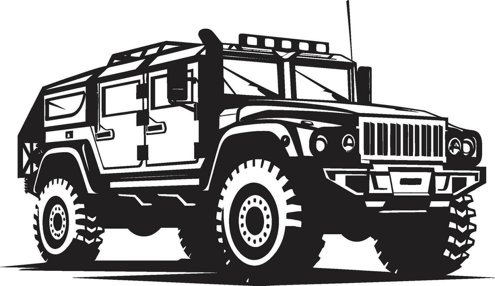 Warrior s Ride Black Army 4x4 Symbol Guardian Rover Army Transport Emblem vector