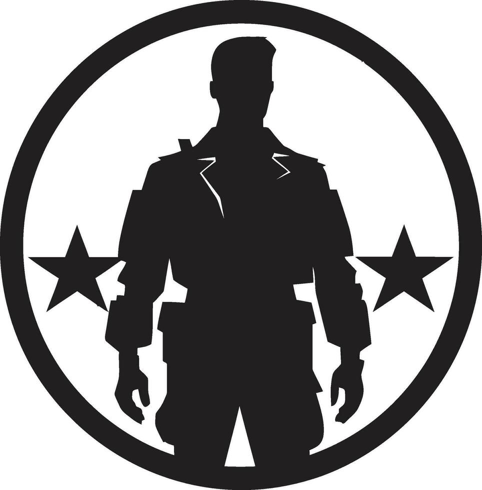 combate vigilia armado efectivo vector diseño soldado s resolver negro hombre del ejército icono