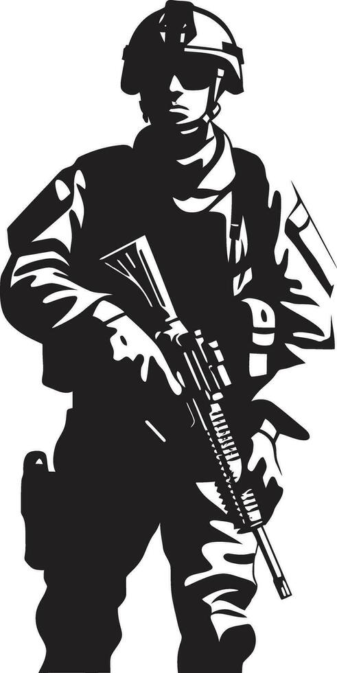 Soldier s Resolve Black Armyman Icon Combat Sentinel Vector Armyman Logo