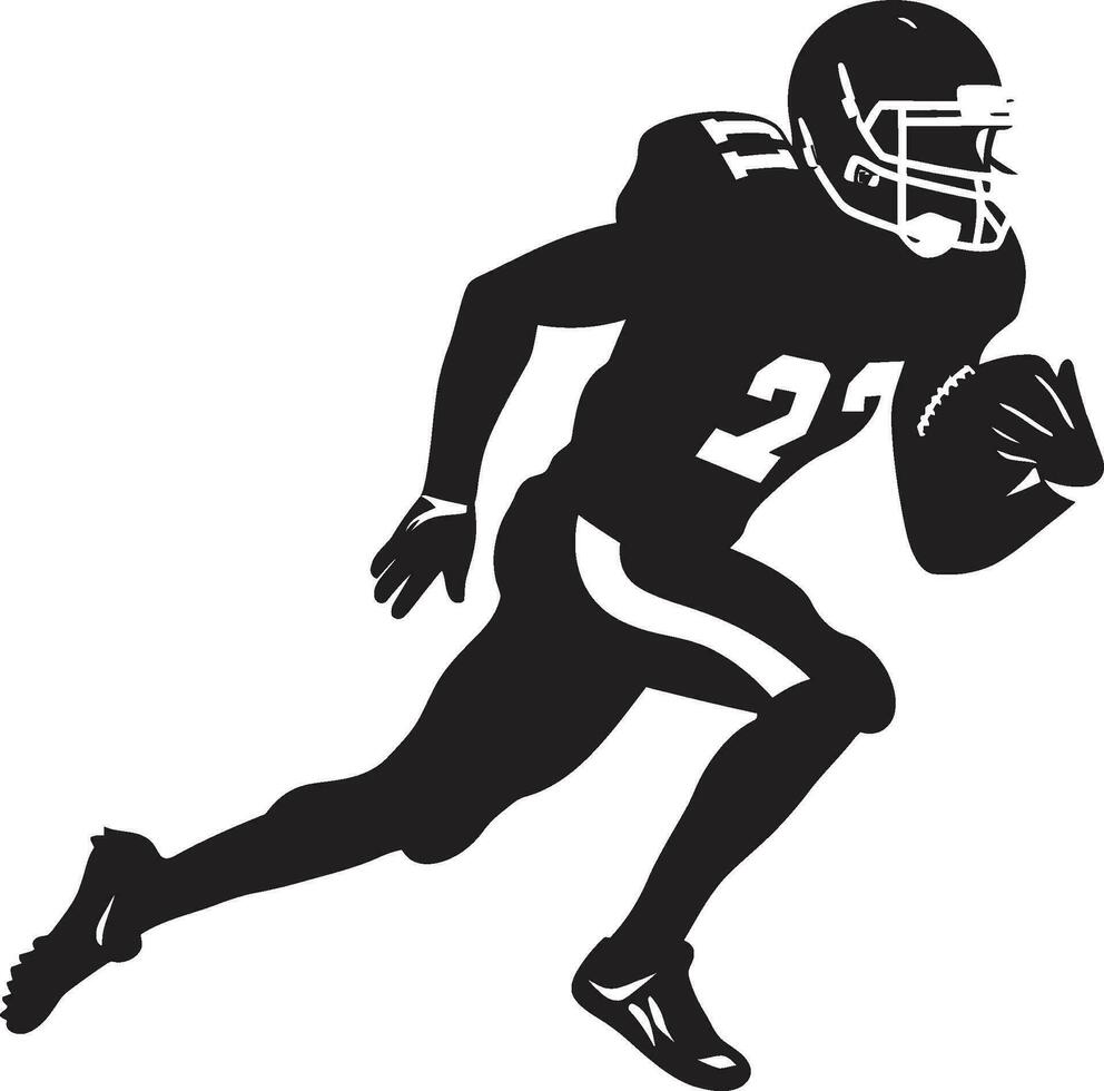 Victory Pursuit American Football Icon Design Field Dominance Black Player Vector