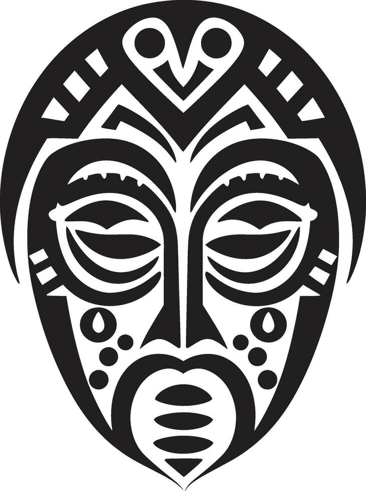 Tribal Tapestry Black Logo Icon of African Mask Cultural Reverie African Tribal Mask Vector Emblem