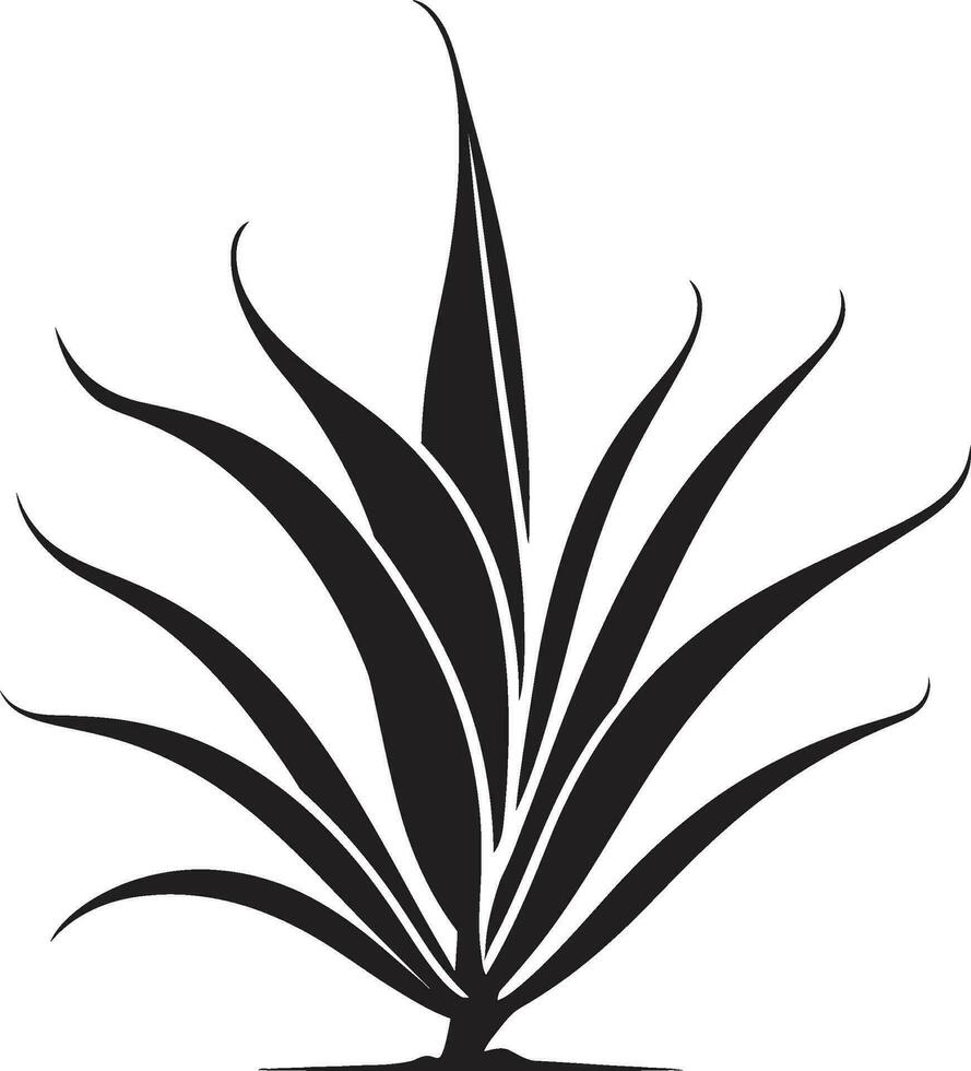 verde vitalidad negro áloe vector diseño herbario resplandor áloe negro icono marca
