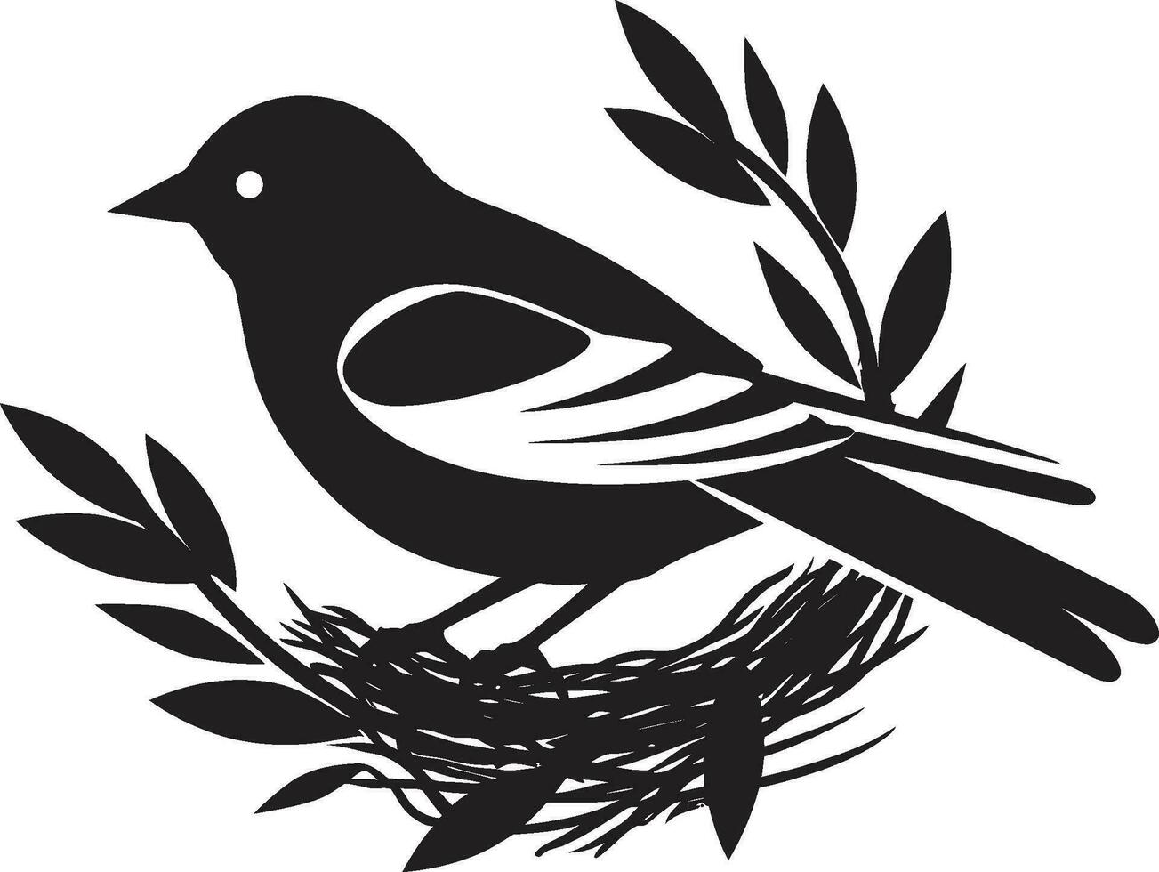 Weaver s Wings Vector Nest Symbol Nest Genius Black Bird Emblem