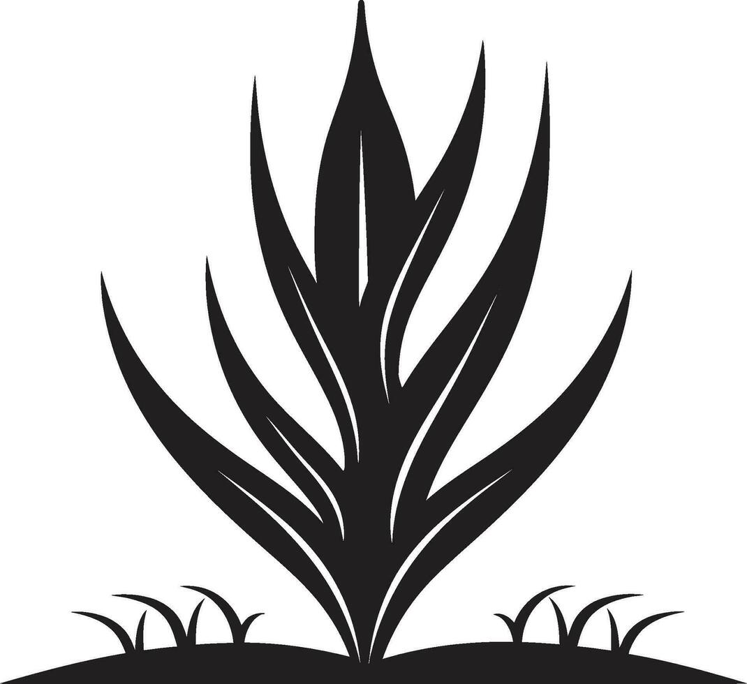 Organic Flourish Aloe Plant Vector Emblem Green Radiance Black Aloe Vector Icon