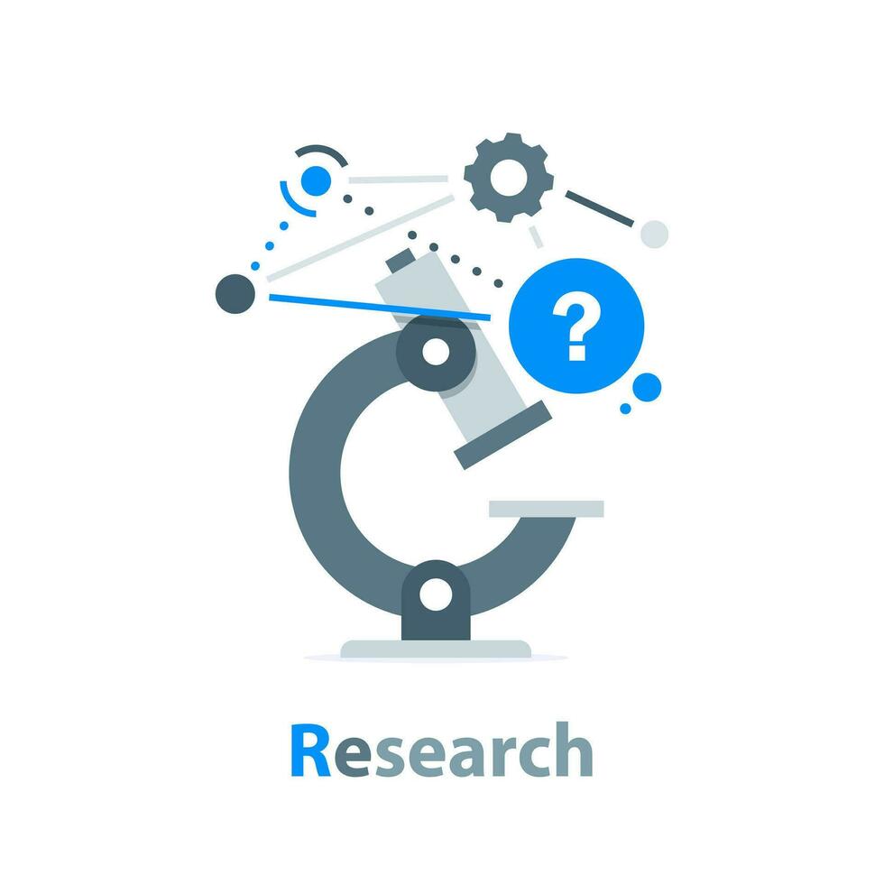 Research,Biology and chemistry, scientific research. Device for analysis of cells and molecules. Education and training vector