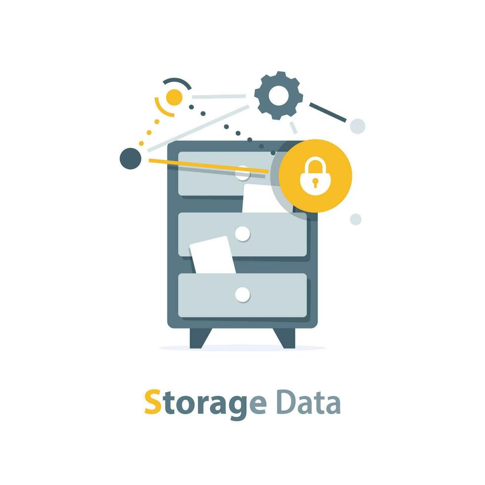 data storage icon for web,flat design icon vector illustration