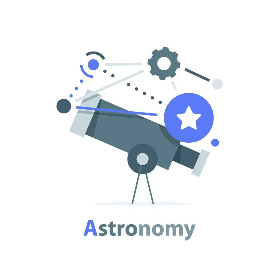Telescope,Astronomy design,flat design icon vector illustration
