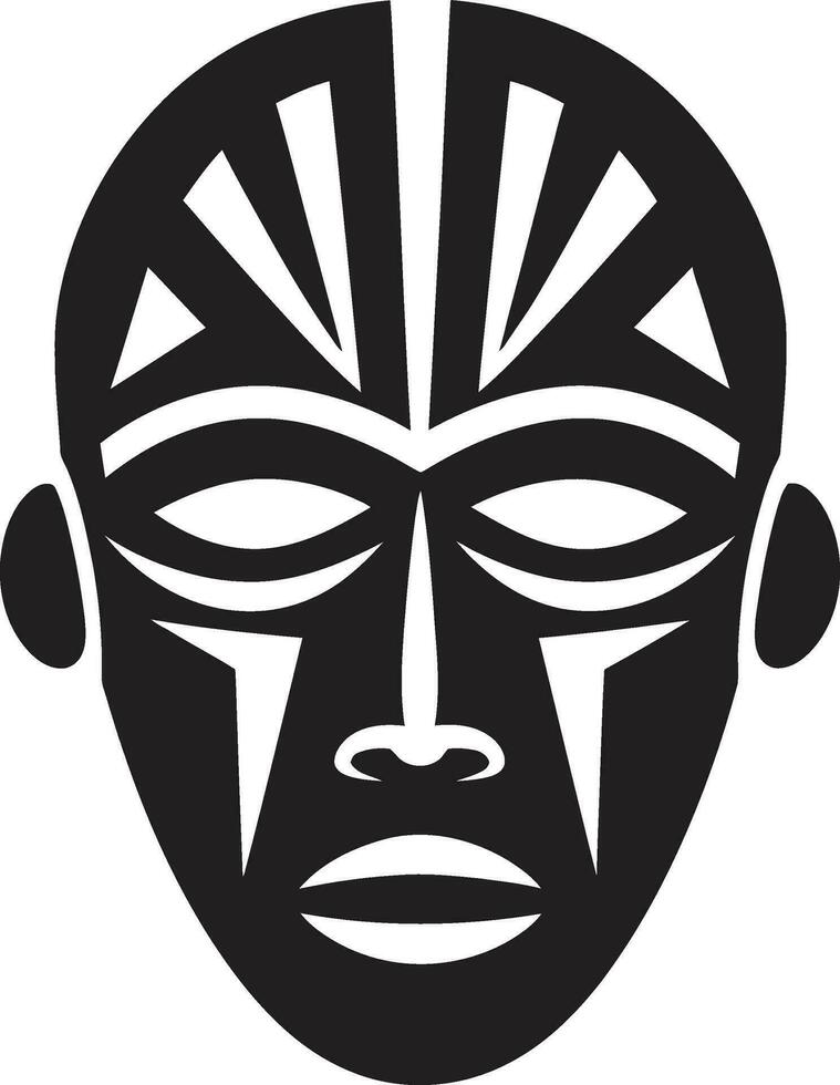 Tribal Essence African Mask Vector Emblem Mystic Reverie Tribal Mask Vector Design