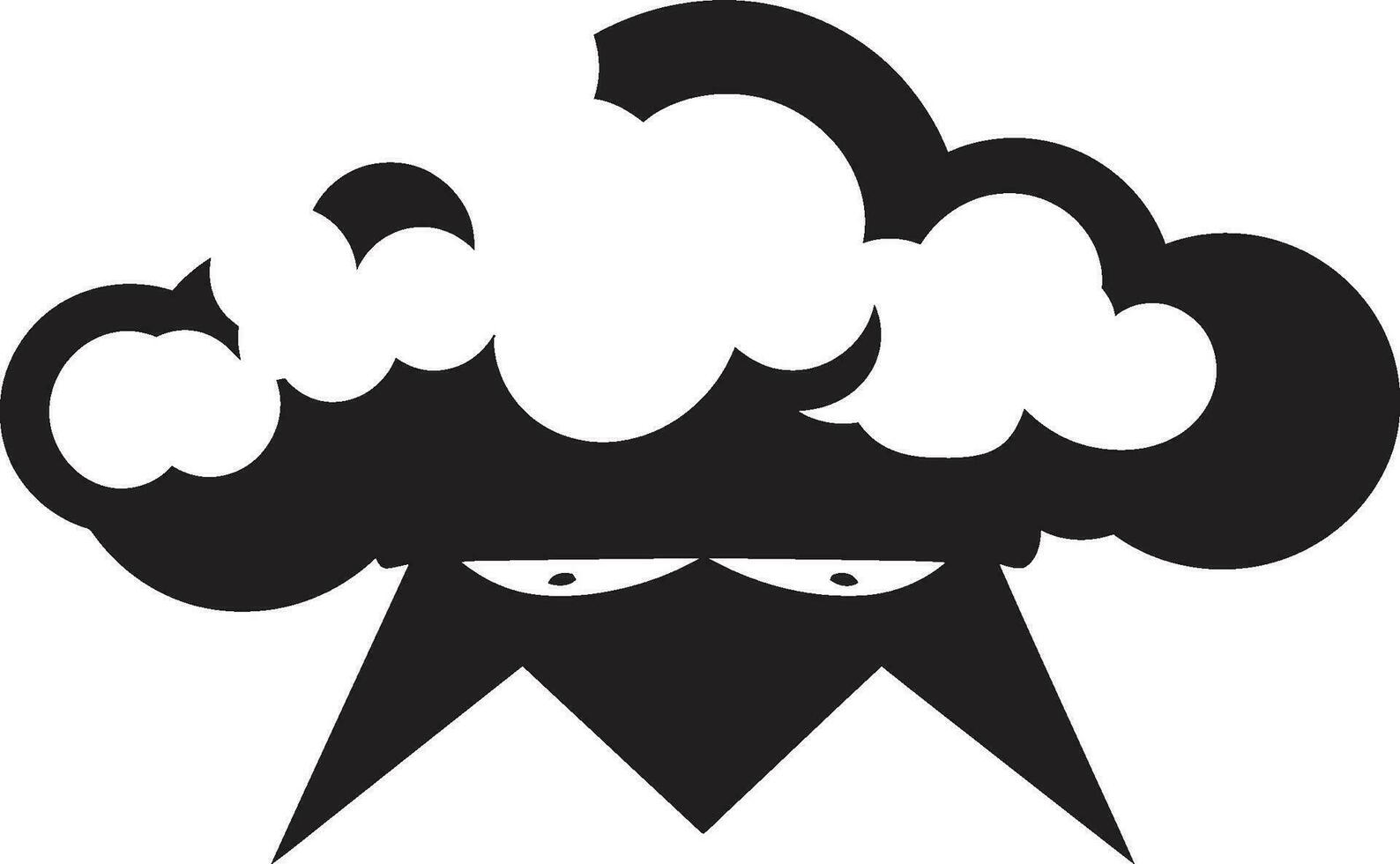 Brooding Thunderstorm Vector Angry Cloud Design Thunderous Squall Black Cartoon Cloud Icon