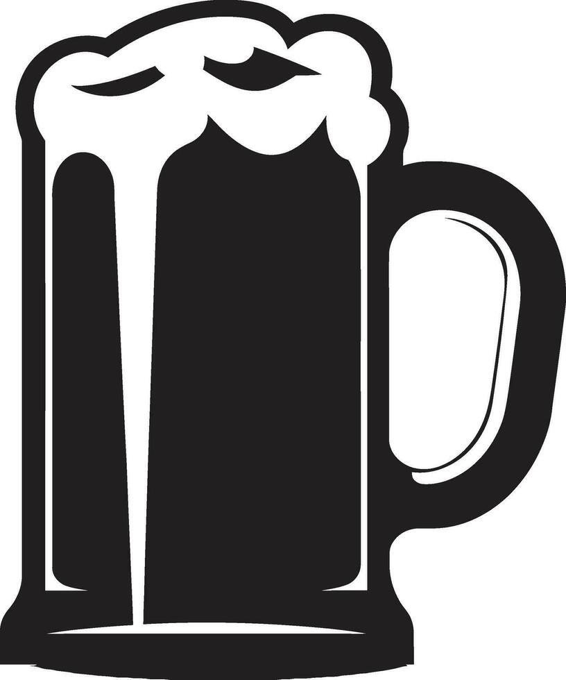 Hoppy Brew Black Mug Icon Design Ale Symbol Vector Beer Stein Icon