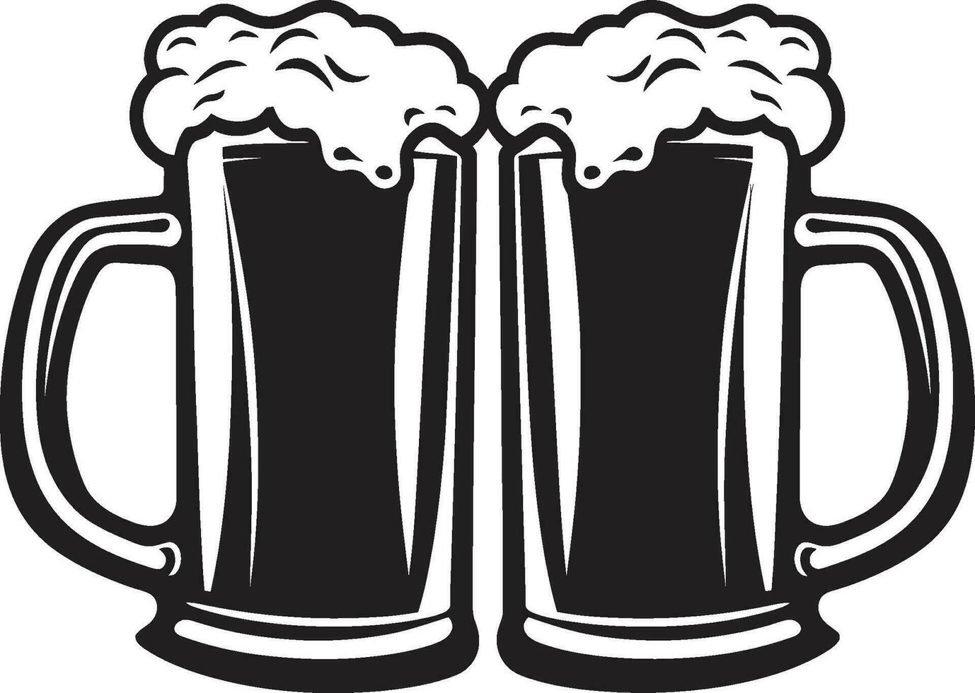 Brewer s Emblem Vector Beer Mug Logo Hoppy Brew Black Mug Icon Design