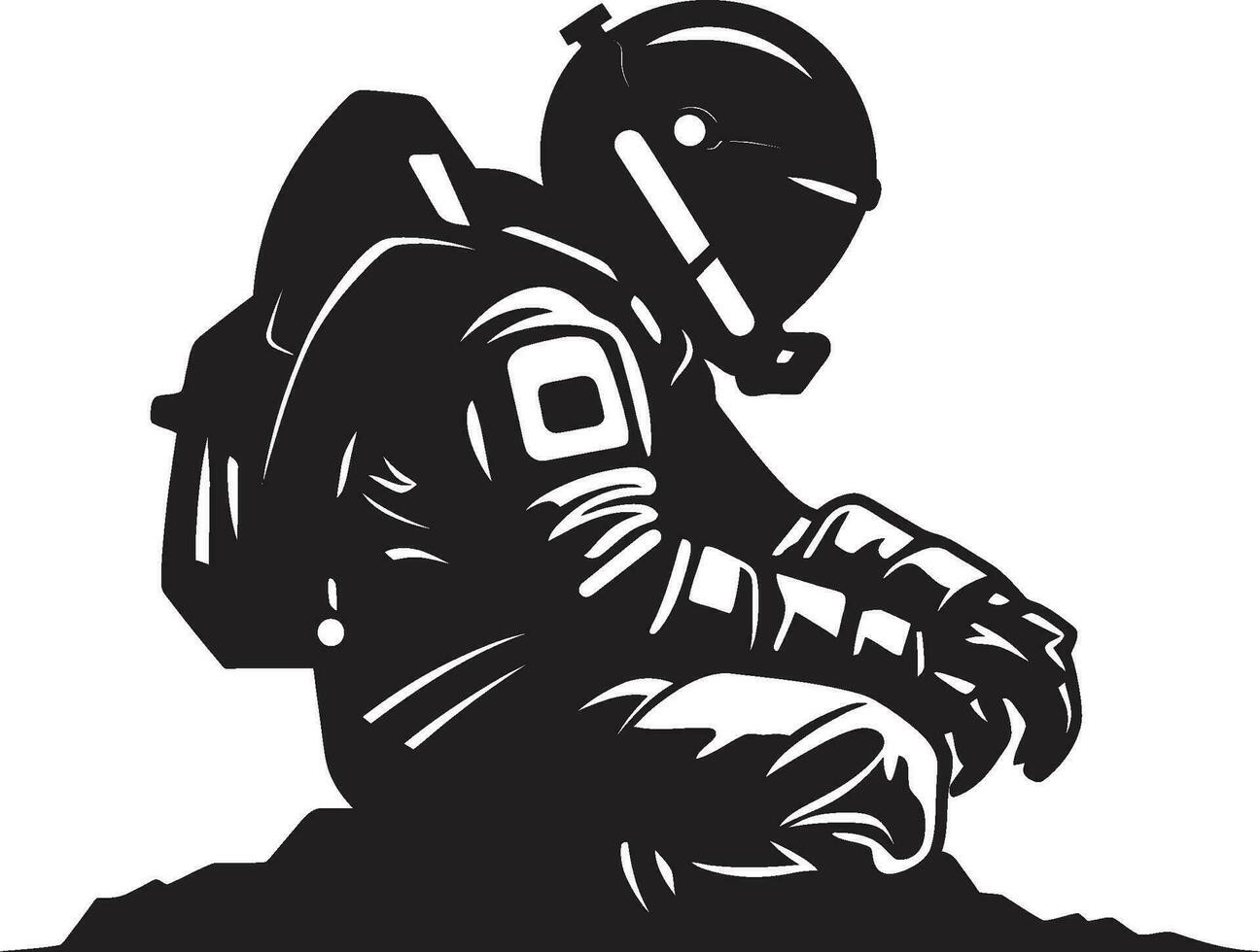 Space Explorer Astronaut Emblematic Vector Cosmic Journey Black Astronaut Logo Icon