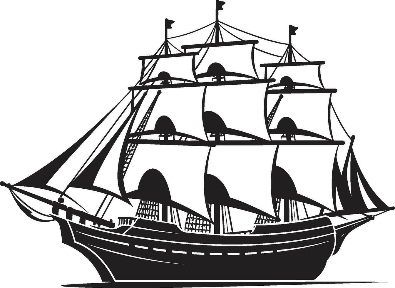 Historic Mariners Black Ancient Ship Legacy Vessel Vector Ship Emblem