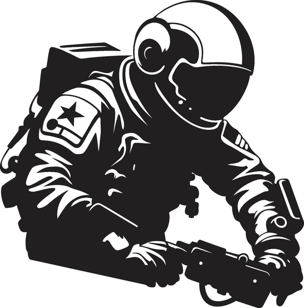 Galactic Explorer Astronaut Emblem Design Space Explorer Astronaut Emblematic Vector