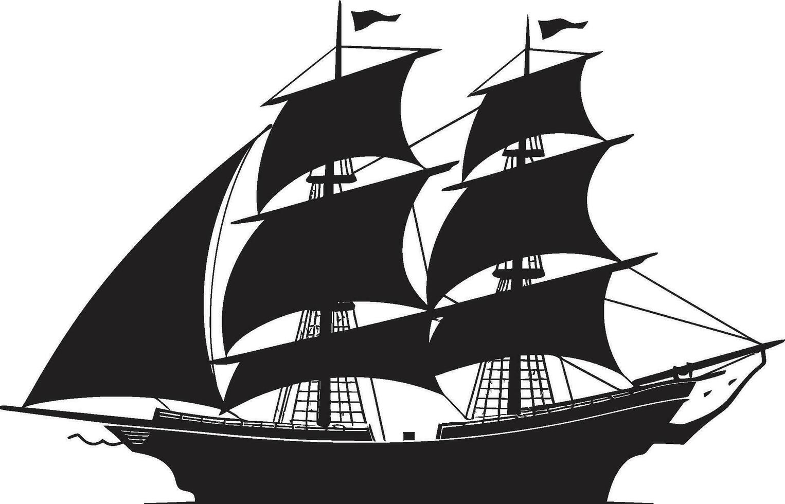 oceánico legado antiguo Embarcacion emblema Clásico Odisea vector Embarcacion icono en negro