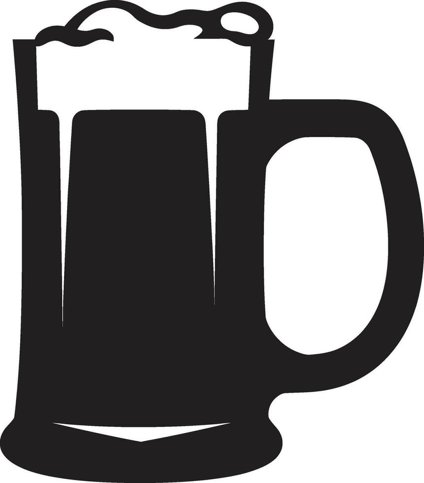 Hoppy Brew Black Mug Icon Design Ale Symbol Vector Beer Stein Icon