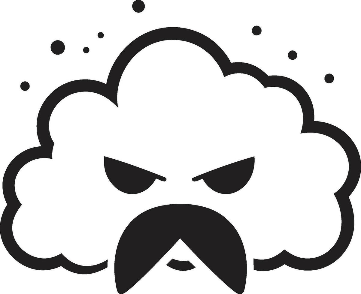 tempestuoso chubasco negro enojado nube emblema turbulento furia enojado vector nube diseño
