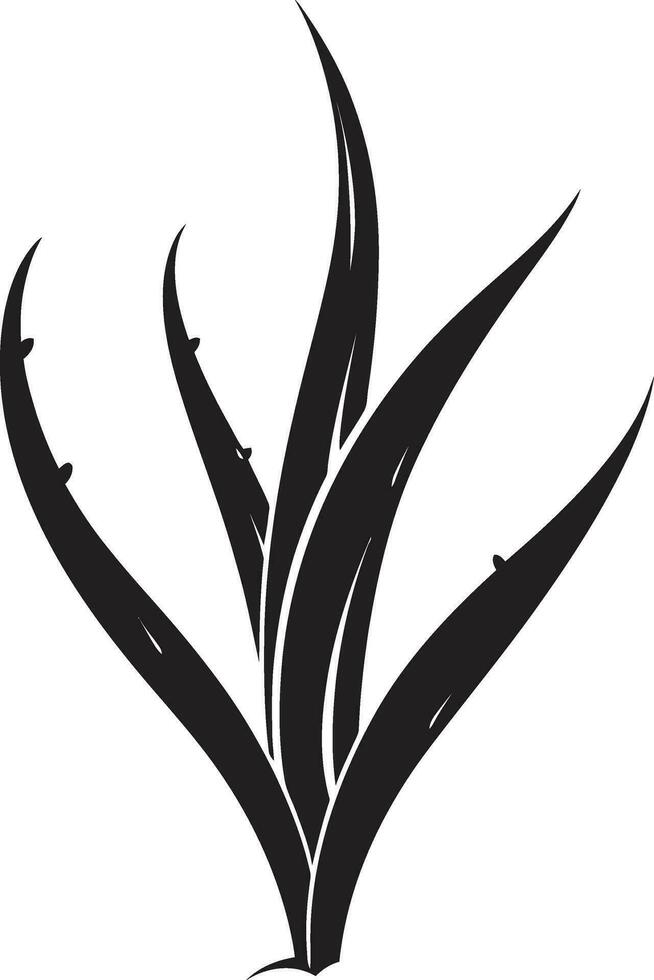 orgánico aura negro vector áloe emblema naturaleza s esencia áloe vera negro logo diseño
