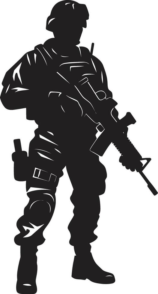 Warrior Guardian Vector Armyman Icon Defender s Precision Black Soldier Emblem