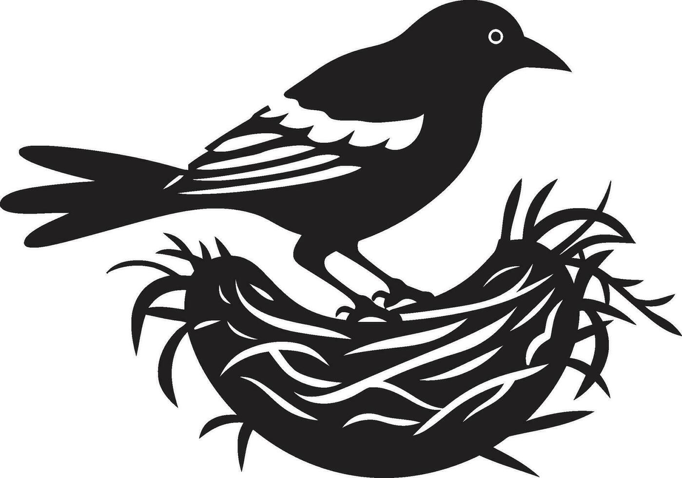 Weaver s Wings Vector Nest Symbol Nest Genius Black Bird Emblem