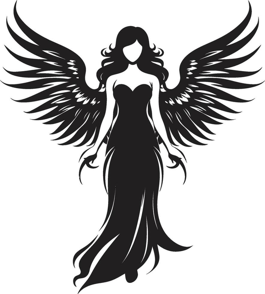 celestial elegancia ángel alas icono angelical aura vector con alas símbolo