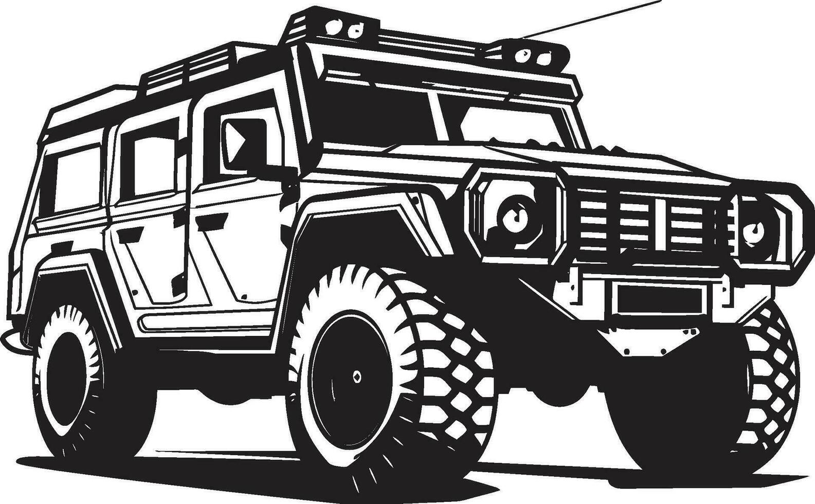 defensivo reconocimiento militar vehículo vector diseño guerrero s paseo Ejército 4x4 emblemático icono