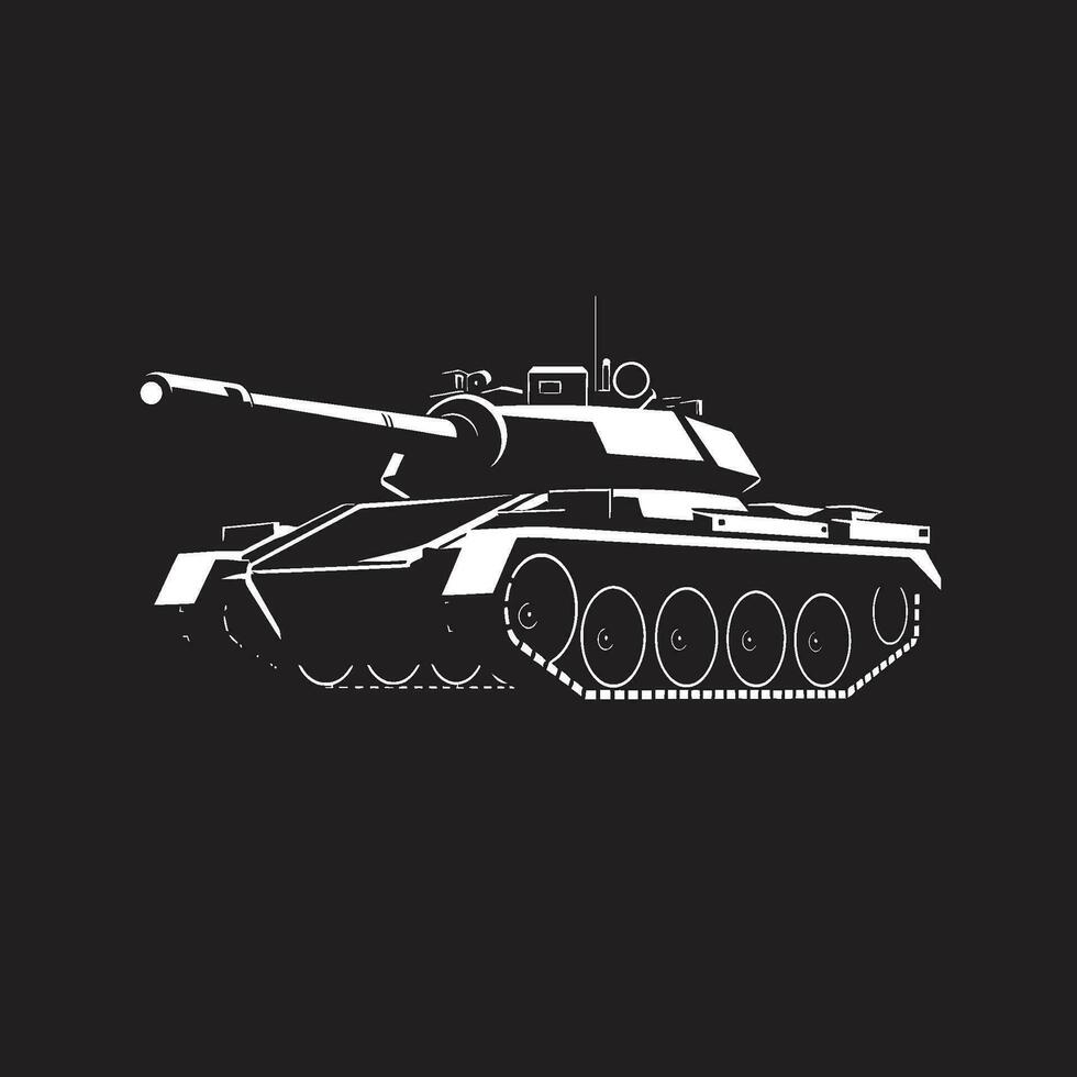 defensivo fortaleza militar tanque emblema guerrero s paseo negro Ejército tanque símbolo vector