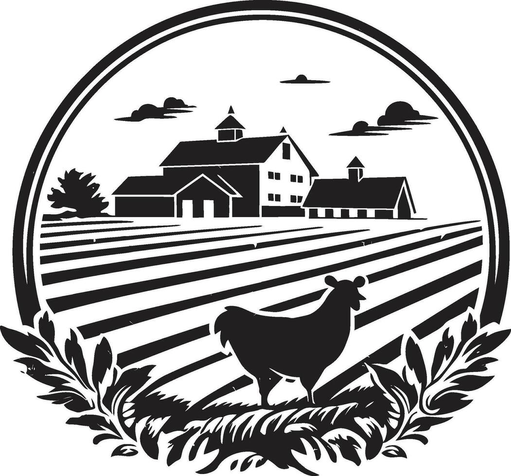 rústico refugio negro icono para granjas naturaleza s retirada agrícola logo diseño vector
