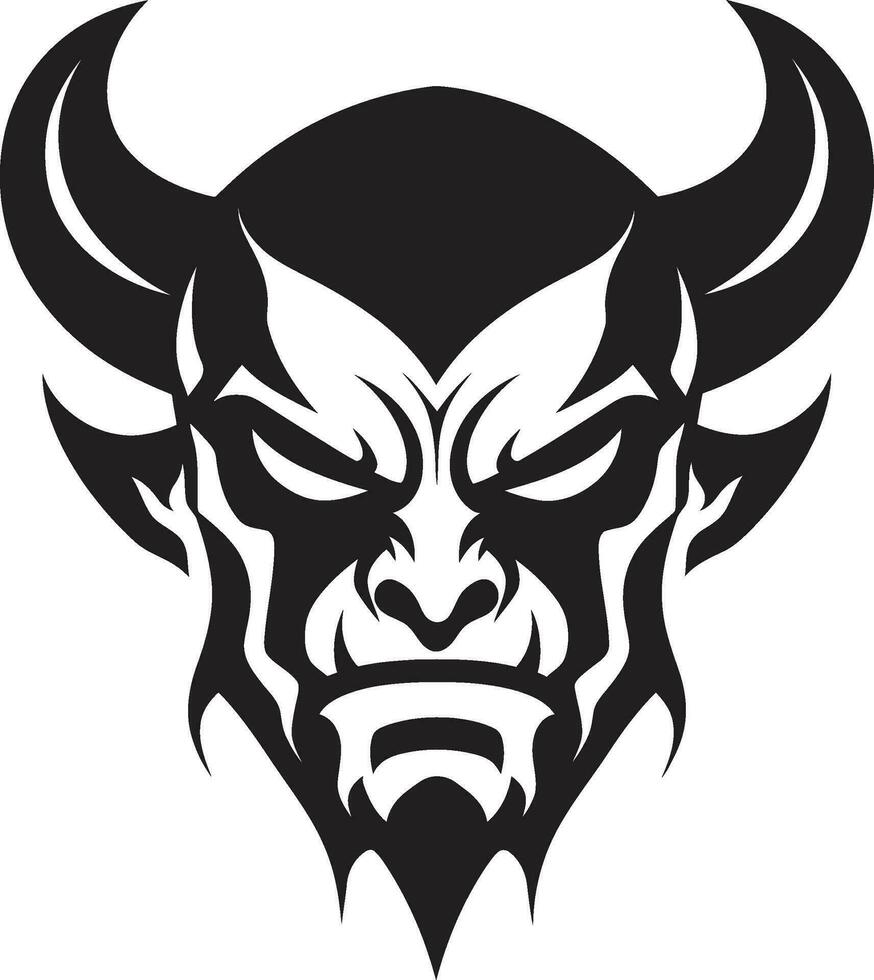 Obsidian Omen Black Devil s Mark on a Doomed World Frozen Fear A Devil s Gaze Paralyzes in Black Ink vector