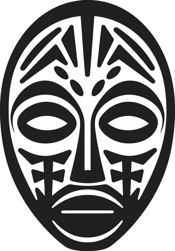 Intricate Enigma Vector African Mask Logo Sacred Heritage Tribal Mask Vector Icon