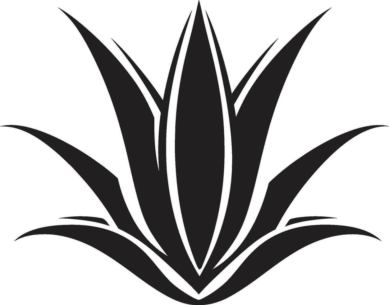 Herbal Serenity Vector Aloe Plant Mark Green Essence Black Aloe Vector Emblem