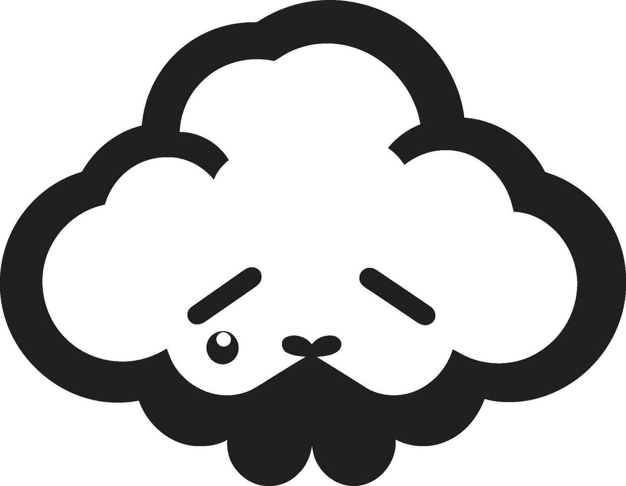 Agitated Vapor Black Angry Cloud Design Tempest Fumes Vector Black Logo Cloud