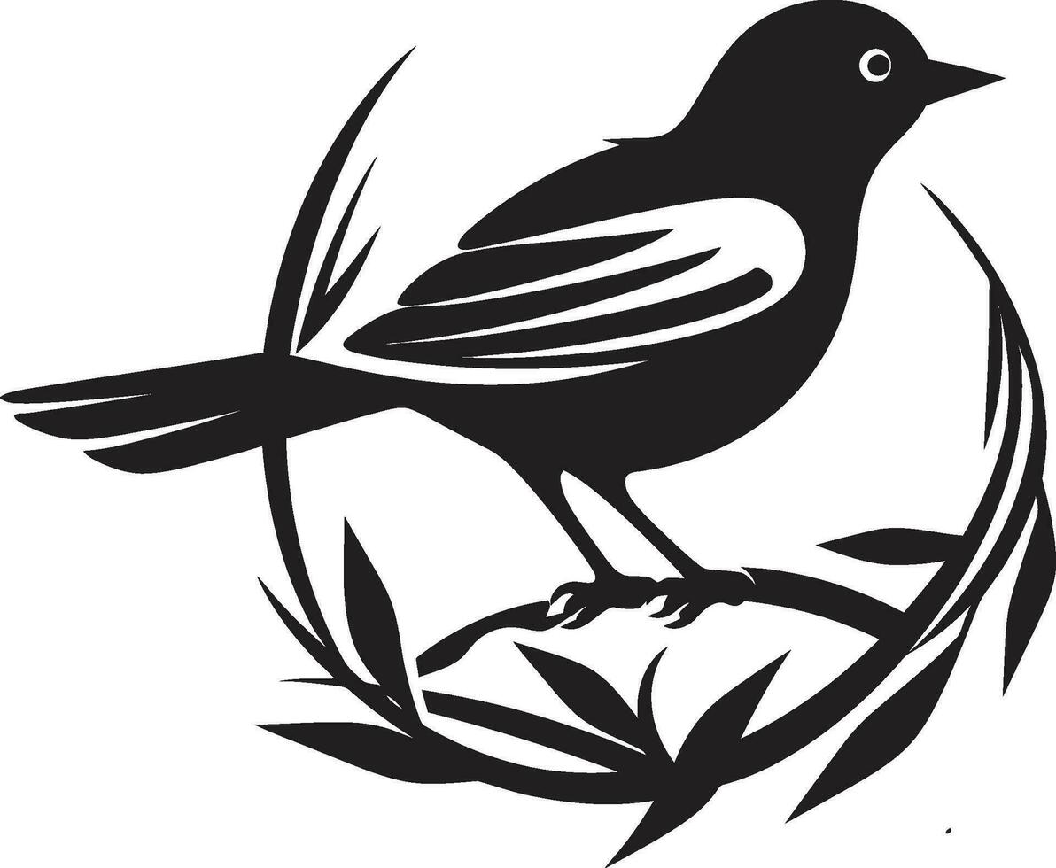 Weaving Wings Vector Nest Emblem NestCraft Avian Artistry Emblem