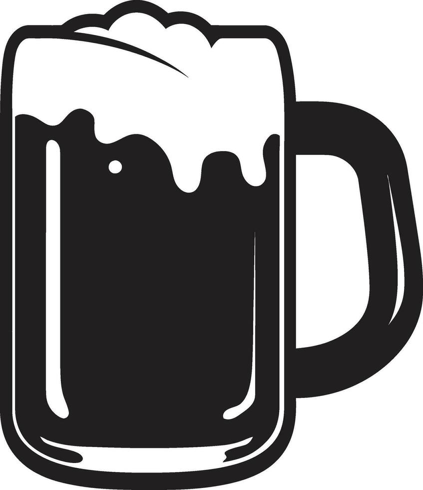 Hoppy Emblem Vector Mug Icon Design Craft Ale Symbol Black Beer Stein