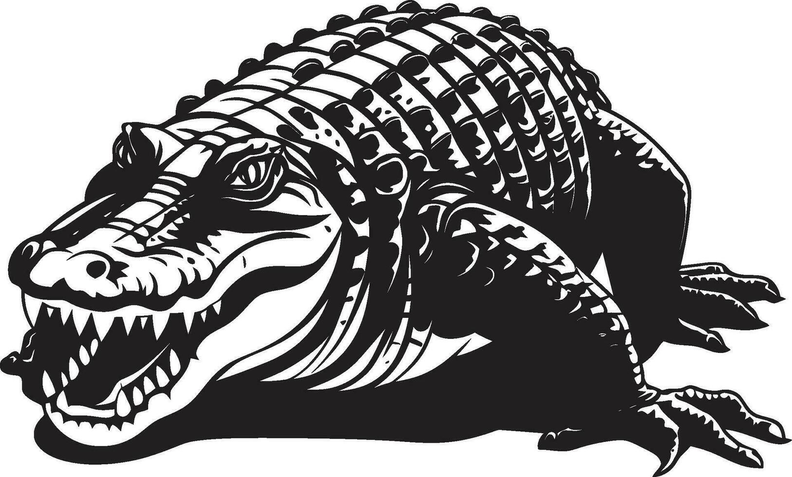 reptil real vector negro caimán icono salvaje majestad negro caimán emblema