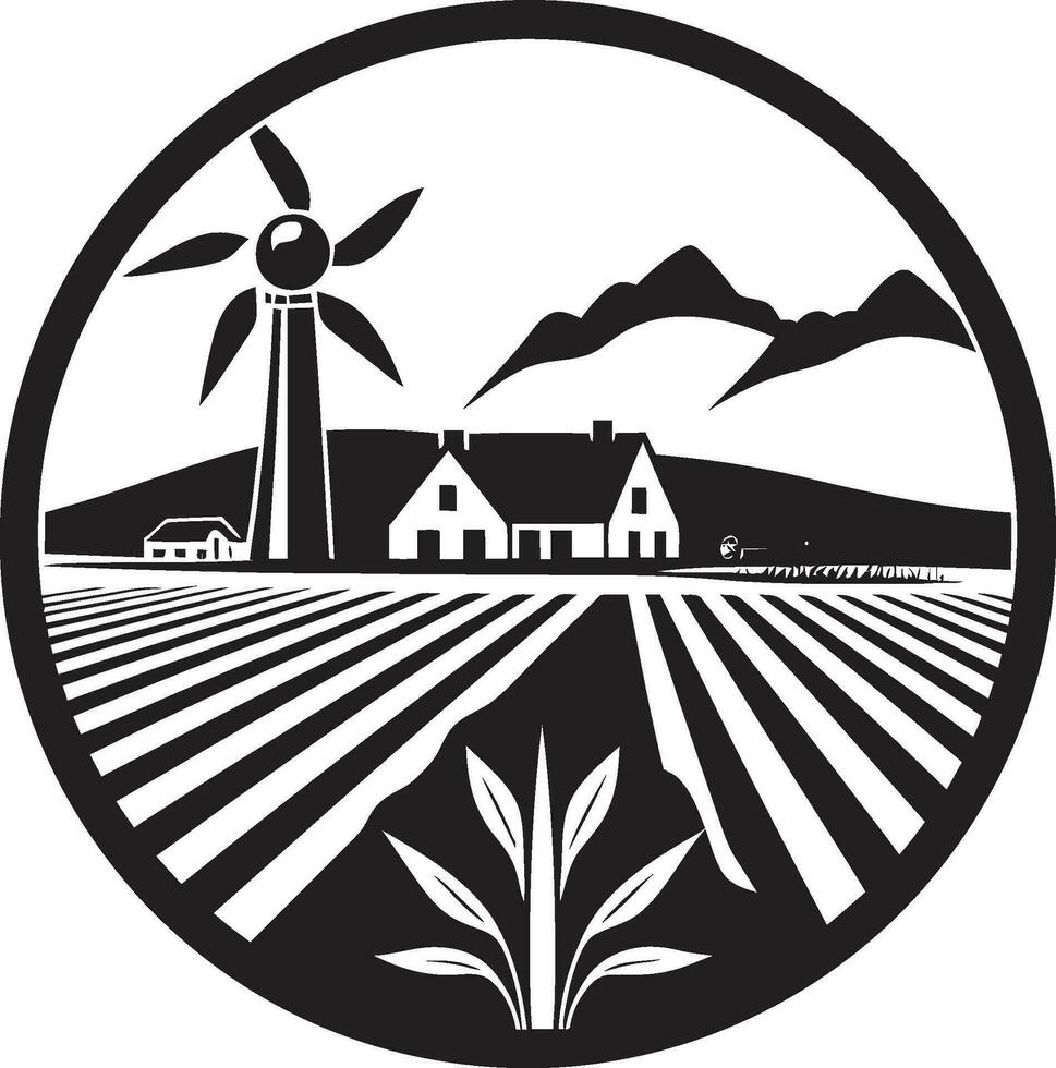 Fields  Legacy Agricultural Black Logo Farmstead Serenity Vector Emblem Design