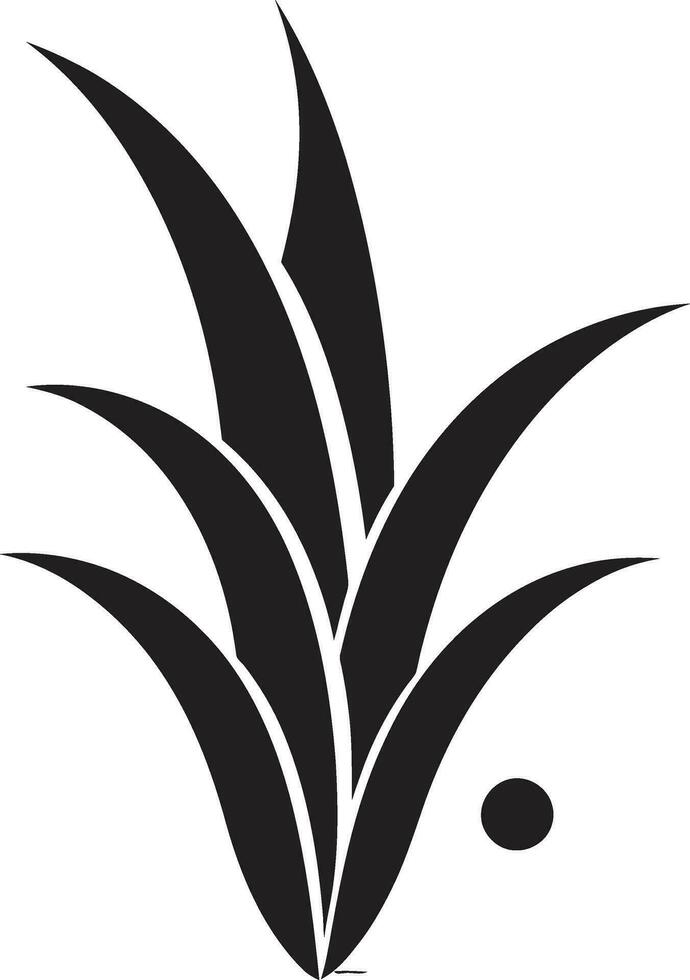 Aloe Elegance Black Vector Plant Icon Botanical Oasis Aloe Vera Logo in Black