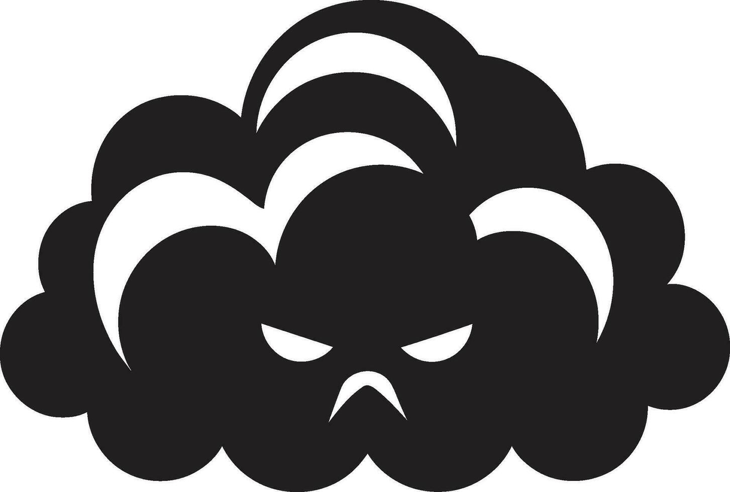 Sullen Squall Angry Cloud Logo Design Turbulent Nimbus Vector Angry Cloud Emblem