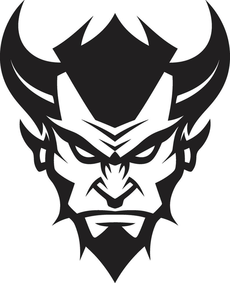 Hellish Grin Aggressive Devil s Face Logo Design Demonic Impression ...