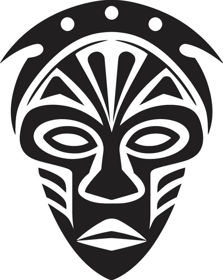 Mystic Tradition Vector Emblem of Tribal Mask Cultural Chronicle African Mask in Vector Form