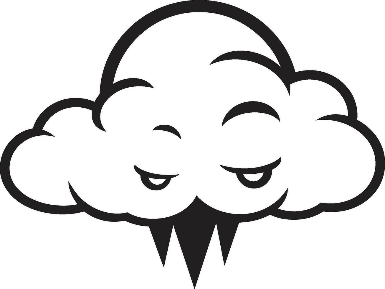 irritado nimbo enojado nube icono diseño echando humo chubasco vector enojado nube emblema