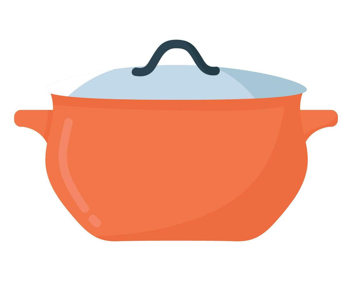 Simple big saucepan in flat style. Objects Are Repainted. vector